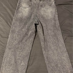 ワイドデニムパンツ/ダメージ加工の画像