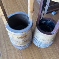 2個セット　竹筒　二重切　花器　の画像