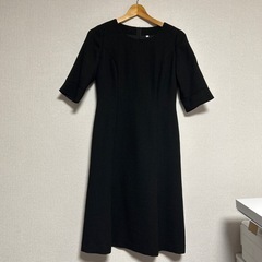 美品【中古】ソシアル SOCIAL ブラックフォーマルワンピーススーツ　7号 の画像
