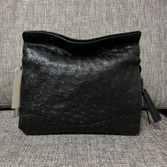 オーストリッチ黒ショルダーバッグ3way 新品※商品説明欄必読の画像
