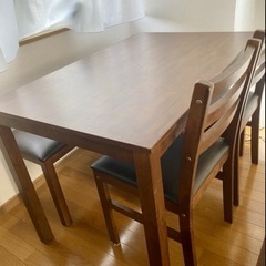 ダイニングテーブル＋チェア2脚＋ベンチセットの画像