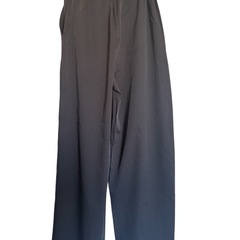 ダークグレー スリット入り ワイドパンツ  Lの画像