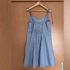 千鳥柄　ミニキャミワンピース　肩リボンの画像