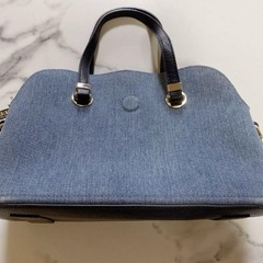 TOMMY HILFIGER 2WAYデニムショルダーバッグ（ブルー）の画像
