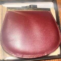 レザー コインケース バーガンディ　Cartierの画像