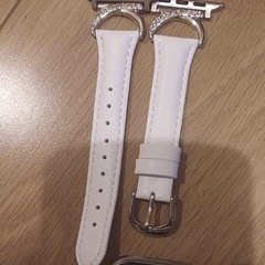 【新品】Apple Watch バンド レザー ラインストーン ピンクゴールド パールベージュの画像