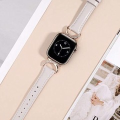 【新品】Apple Watch バンド レザー ラインストーン ピンクゴールド パールベージュの画像