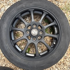 【ガリ傷なし・マット素材】ホイール　タイヤ　4本セット　sparco スパルコ　15インチ　165/60R15 77H 4穴　ブラックホイール　ハスラーの画像