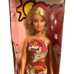 未使用 Sunshine Day Barbie バービー 2001年 レトロプリントドレスピンクの画像