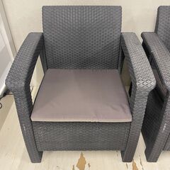  24870  ラタン調ガーデンチェア2脚セット    ◆大阪市内・東大阪市他 6,000円以上ご購入で無料配達いたします！◆ ※高槻・枚方方面◆西宮・尼崎方面◆生駒方面　それぞれ条件付き無料配送あり！            の画像