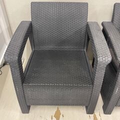  24870  ラタン調ガーデンチェア2脚セット    ◆大阪市内・東大阪市他 6,000円以上ご購入で無料配達いたします！◆ ※高槻・枚方方面◆西宮・尼崎方面◆生駒方面　それぞれ条件付き無料配送あり！            の画像