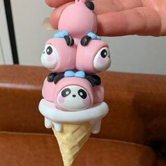 アニマル ツムっと マスコット ラバー キーホルダー パンダの画像