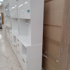 リユースのサカイ栃木店★ジモティ割あり★ NITORI 食器棚 ホワイト W100×D42×H190 クリーニング済み TC10250の画像