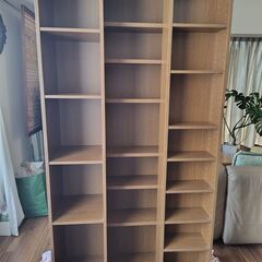 本棚／薄型スライド書棚 ９０x１８０ｘ３０　自宅まで取りに来てく...