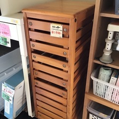 ストッカー　木製　収納棚　引き出し 中古品の画像