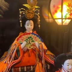 8/20まで　雛人形ガラスケース(オルゴールと灯付き)の画像
