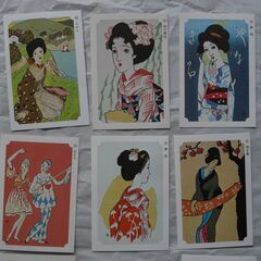 永谷園　名画カード　竹久夢二美人画　16枚の画像
