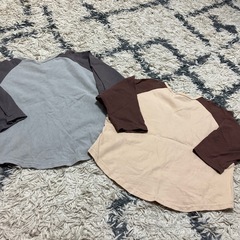 【募集中】韓国子ども服　長袖ラグランカットソー 2枚セットの画像