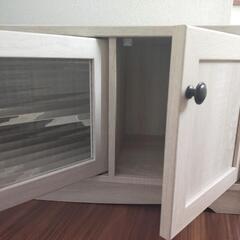 テレビ台90cm木目　ガラス扉付き　北欧　かわいい　レトロの画像