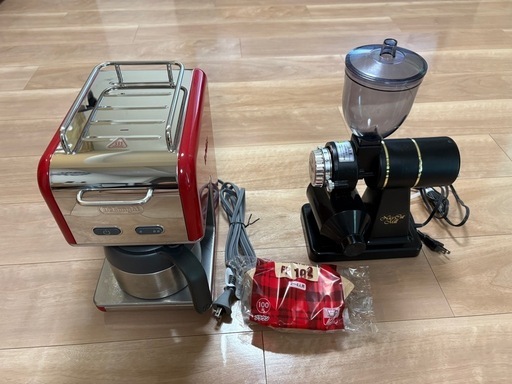 美味しいコーヒー作りセット(デロンギ コーヒーメーカー、カリタ 電動グラインダー)