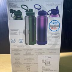 T384-1796139/THERMOFLASK ステンレス真空断熱ボトル 1.17L 2本入り　漏れ防止の注ぎ口とストロー蓋　広口で氷を入れたり、お手入れが簡単の画像