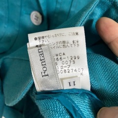 ターコイズ ボタン付きジャケット麻入　11号 の画像