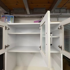 配送可【食器棚 ホワイト】★ クリーニング済 【管理番号11708】桒の画像