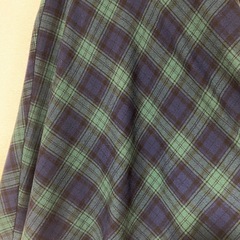【ハニーズ】 チェック フレア 青　緑　スカート　ロングスカート　M 膝丈の画像