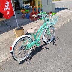子供用自転車 20インチ Liiliale 前かご付き​すぐに乗れる！可愛らしいミントグリーン＆ホワイトカラー キズ少なめ 【浜村鹿野温泉ICから3分 買取本舗、 宮本リサイクル 営業時間9～19時 定休日水曜のみ←連絡できませんm(_ _)m】の画像