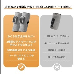 ふくらはぎケア 温熱機能 3モード調整 静音設計 軽量コードレス 家庭用の画像