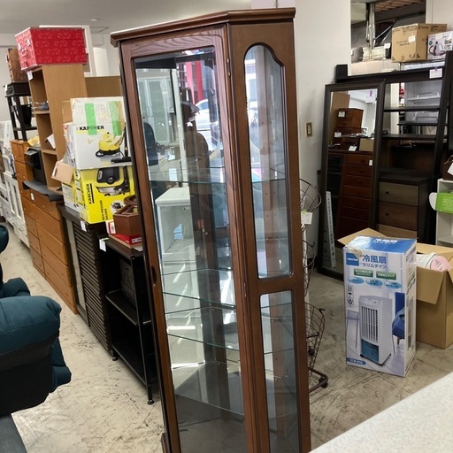 H2508-480 コーナーショーケース ガラス 通電確認済み 中古