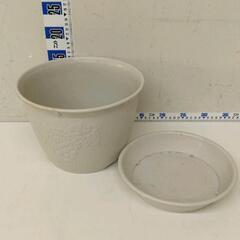 0817-190 プラスチック植木鉢　受け皿付の画像