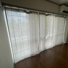 無印良品 麻カーテン 茶 3枚組みの画像