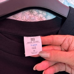 未使用　ﾒﾝｽﾞ ﾊﾞｯｸﾌﾟﾘﾝﾄTｼｬﾂ 黒の画像