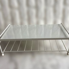 8/18まで出品【美品】スチール キッチンラック　レンジラック　ホワイトの画像