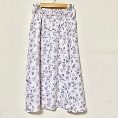 【定価約2万円】　レッセパッセ　花柄　ロングスカート ホワイト　パープル　38サイズの画像