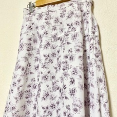 【定価約2万円】　レッセパッセ　花柄　ロングスカート ホワイト　パープル　38サイズの画像