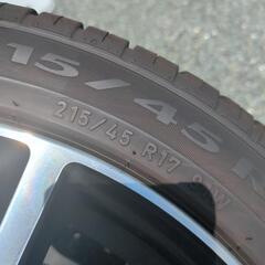 スバル純正17インチアルミ4本セット （夏タイヤ215/45R17ピレリ）の画像