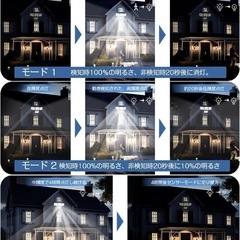 ソーラーライト 屋外 防水 センサーライト 333LED 人感センサーの画像