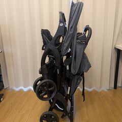 カトージ 二人乗りベビーカー 二人でゴーDX(専用カバーレイン付き)の画像