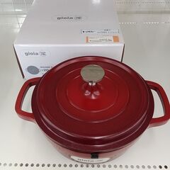 ★リユースのサカイ日立店★HJ7443 gioia ラウンドキャセロール鍋 レッド H11×D21×W28 クリーニング済み の画像