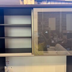 【愛品館八千代店】松田家具　スライド扉キッチンボード　117DBRの画像