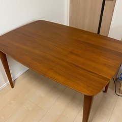 【ニトリ】伸長式ダイニングテーブル (幅120-160cm CRD DBR)の画像