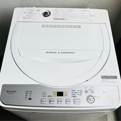 【引取】シャープSHARP 洗濯機 5.5kg ES-GE5C-W★2019年製★動作確認済み の画像
