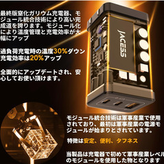 65W PD 急速充電器【世界最小クラス·超軽量·GaNIV搭載】3ポート同時充電 USB-C/USB-A 折りたたみ式プラグ iPhone16/MacBook/ノートPC/タブレット/Android/Switch対応 Evospaceの画像