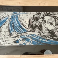 新品★非売品★劇場版「鬼滅の刃」無限列車編 描き下ろし色紙★炭治郎＆煉獄杏寿郎★の画像
