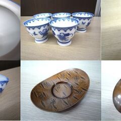 茶器揃 畑萬陶苑 角萬印 唐子絵 宝瓶 湯冷まし 湯呑 作不明茶卓 中古 苫小牧西店の画像