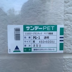 決まりました　
エコロジープラスチック　PET樹脂板の画像