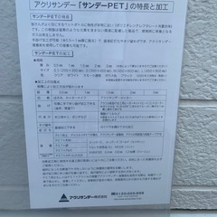 決まりました　
エコロジープラスチック　PET樹脂板の画像
