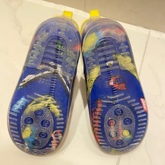 Smart Angel 長靴 レインブーツ 17cm ブルー のりものの画像